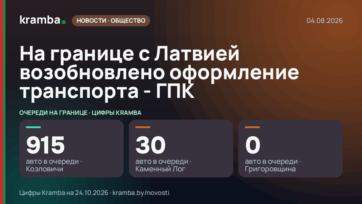 Инфографика Kramba: На границе с Латвией возобновлено оформление транспорта - ГПК
