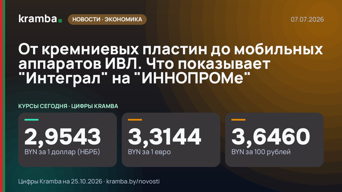 Инфографика Kramba: От кремниевых пластин до мобильных аппаратов ИВЛ. Что показывает "Интеграл" на "ИННОПРОМе"