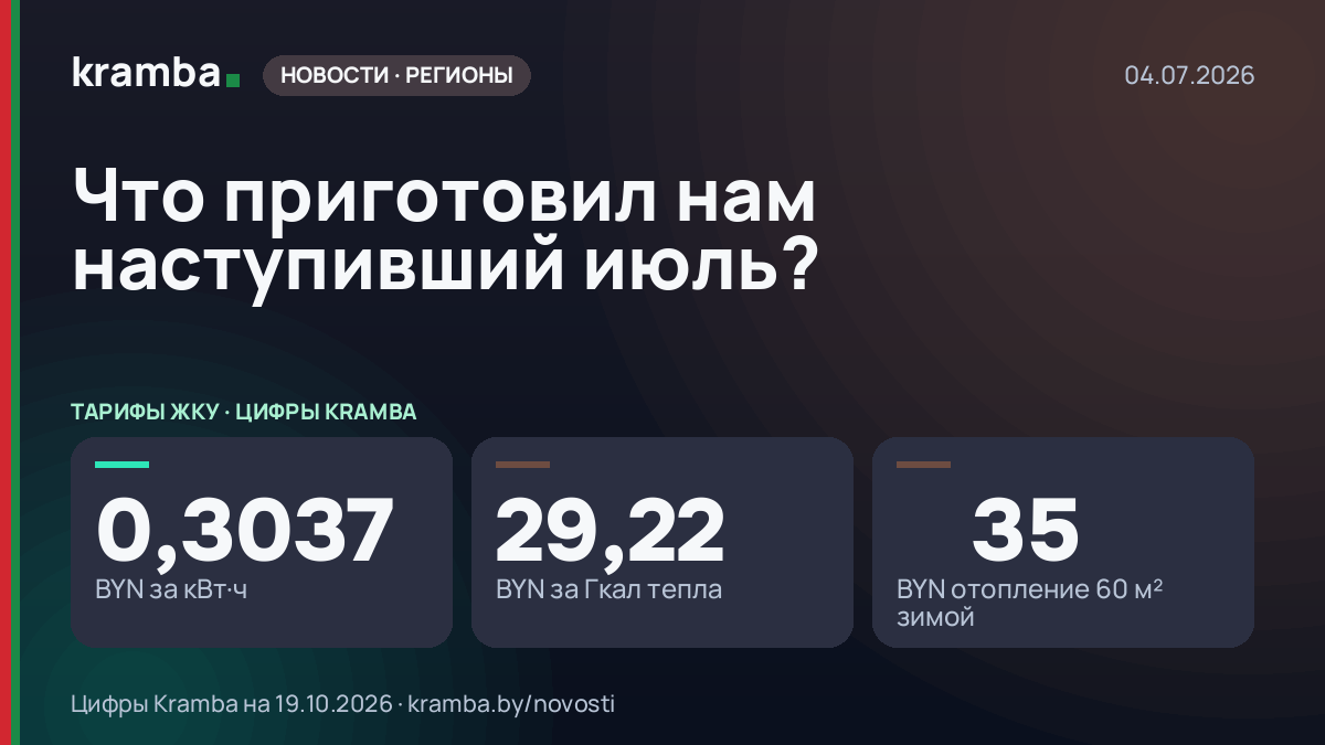 Инфографика Kramba: Что приготовил нам наступивший июль?