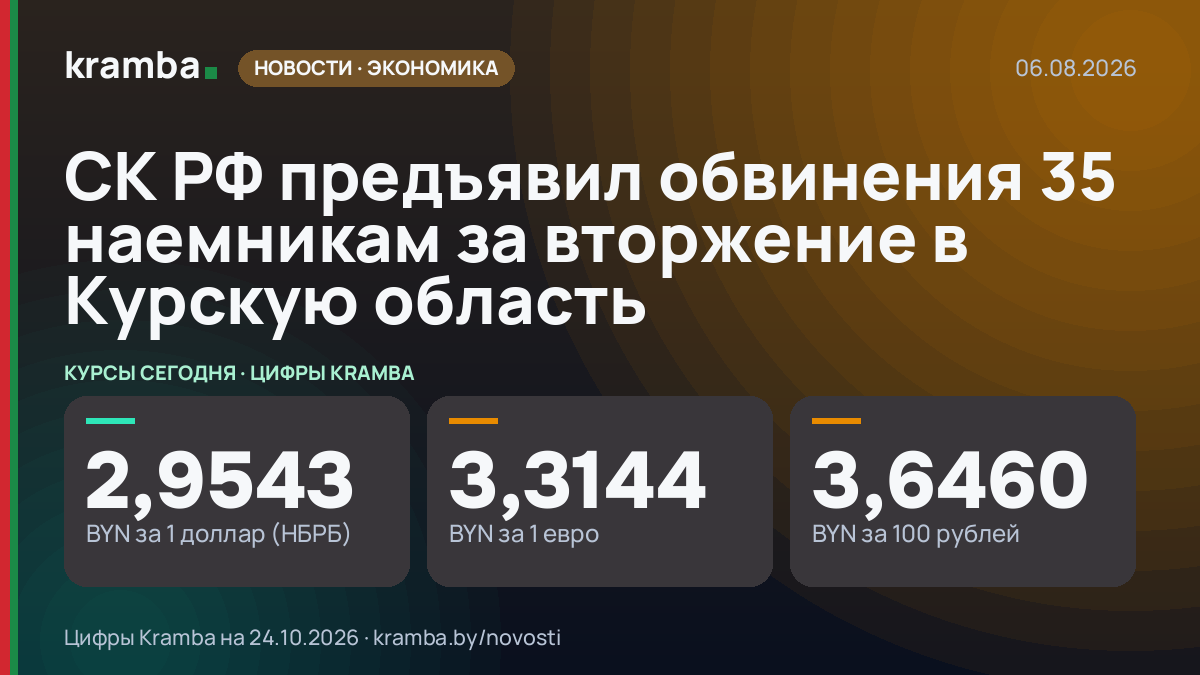 Инфографика Kramba: СК РФ предъявил обвинения 35 наемникам за вторжение в Курскую область