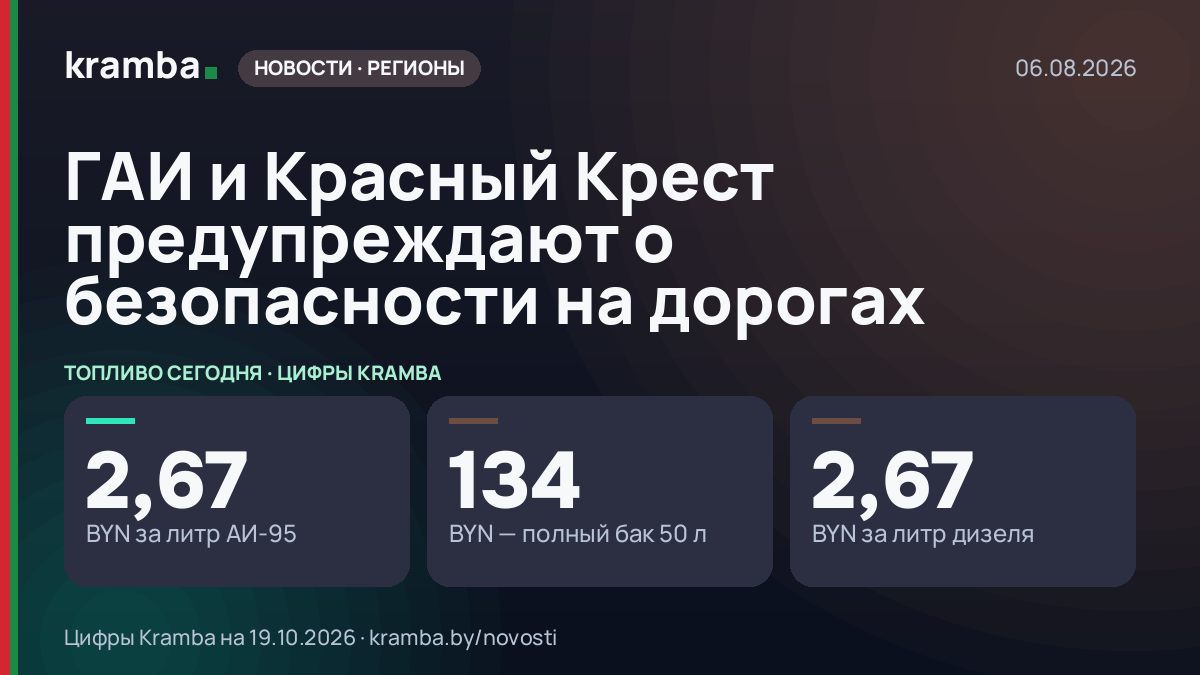 Инфографика Kramba: ГАИ и Красный Крест предупреждают о безопасности на дорогах
