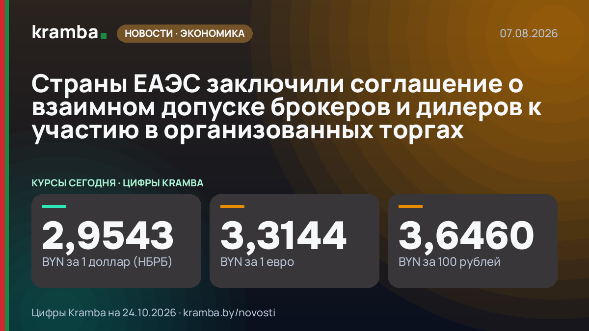 Инфографика Kramba: Страны ЕАЭС заключили соглашение о взаимном допуске брокеров и дилеров к участию в…