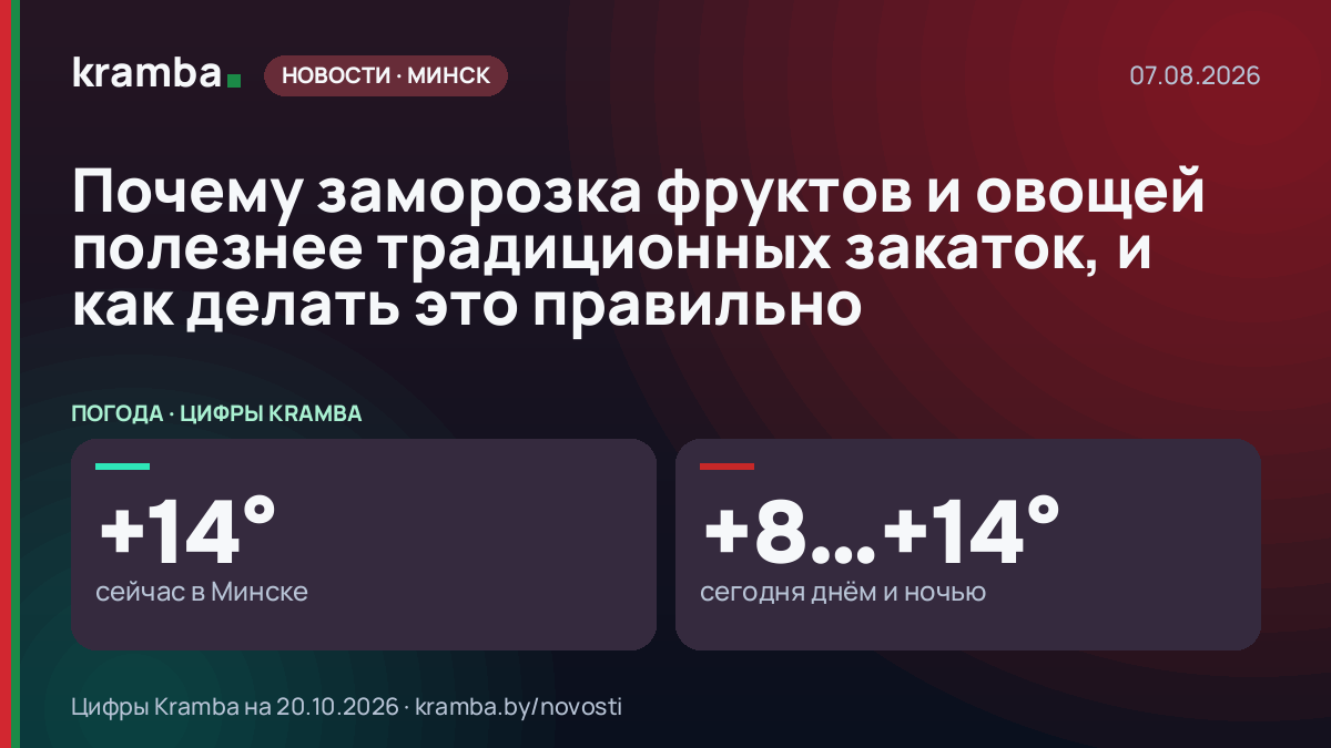 Инфографика Kramba: Почему заморозка фруктов и овощей полезнее традиционных закаток, и как делать это…