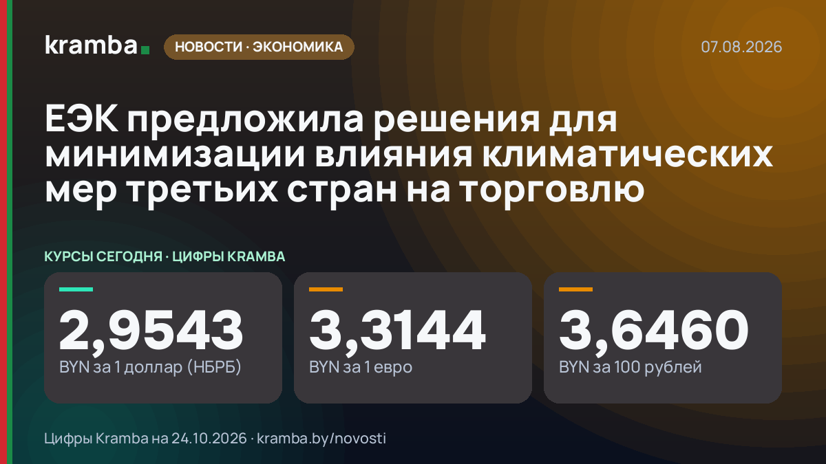 Инфографика Kramba: ЕЭК предложила решения для минимизации влияния климатических мер третьих стран на торговлю