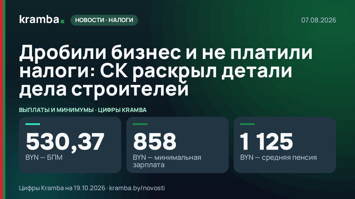 Инфографика Kramba: Дробили бизнес и не платили налоги: СК раскрыл детали дела строителей