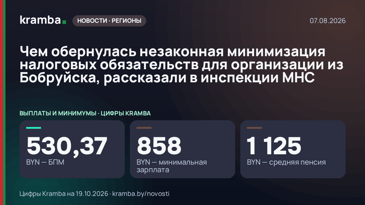 Инфографика Kramba: Чем обернулась незаконная минимизация налоговых обязательств для организации из…