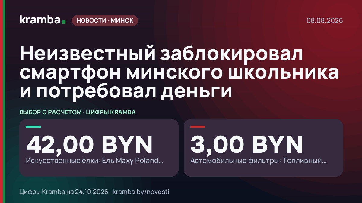 Инфографика Kramba: Неизвестный заблокировал смартфон минского школьника и потребовал деньги