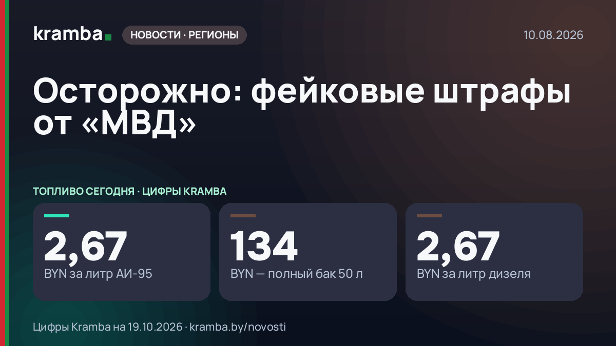 Инфографика Kramba: Осторожно: фейковые штрафы от «МВД»