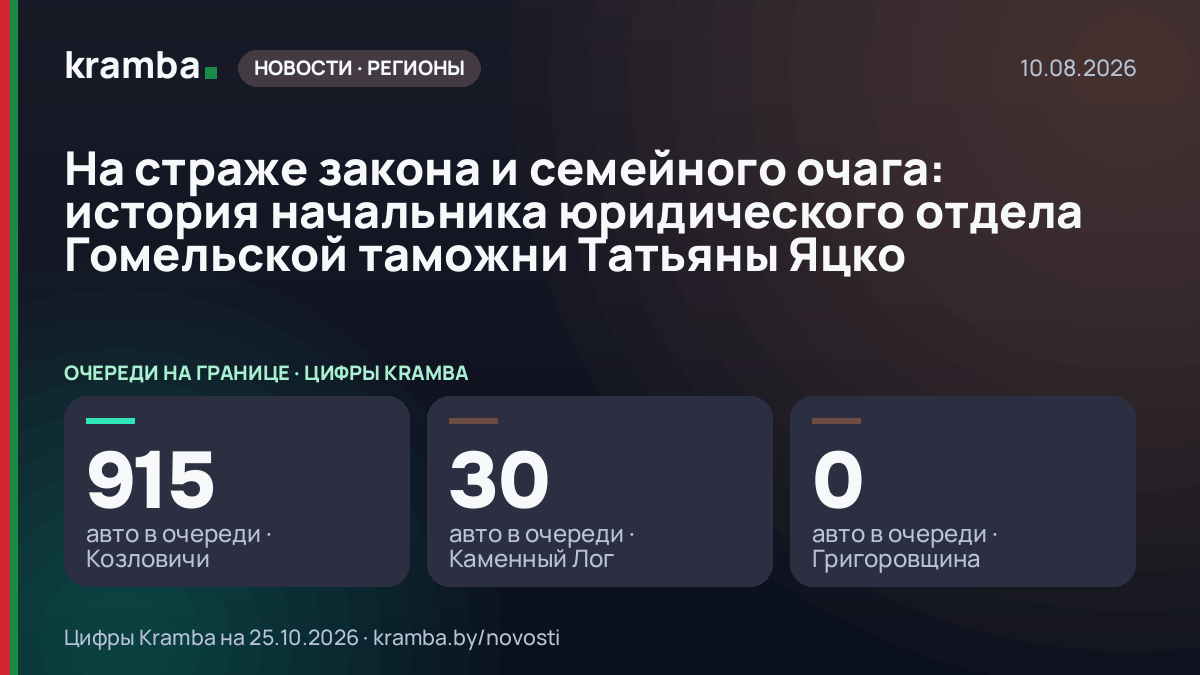 Инфографика Kramba: На страже закона и семейного очага: история начальника юридического отдела Гомельской…