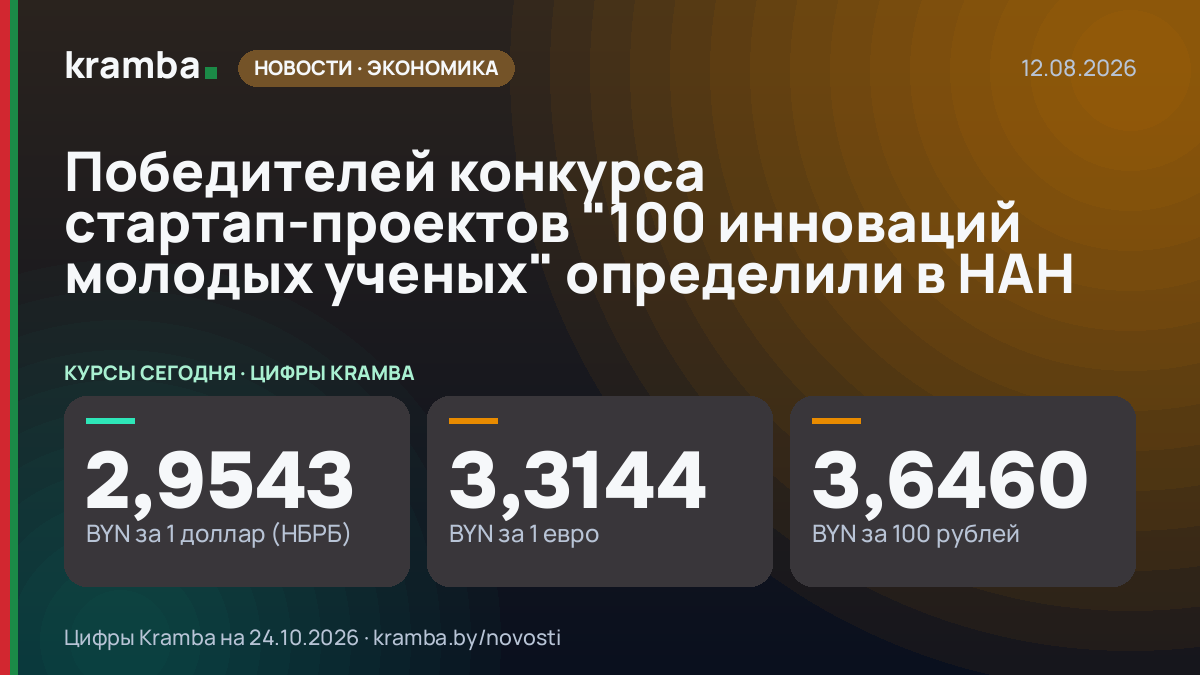 Инфографика Kramba: Победителей конкурса стартап-проектов "100 инноваций молодых ученых" определили в НАН