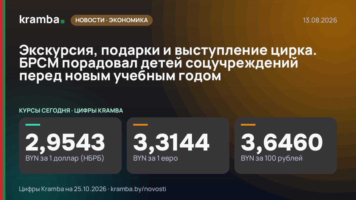 Инфографика Kramba: Экскурсия, подарки и выступление цирка. БРСМ порадовал детей соцучреждений перед новым…