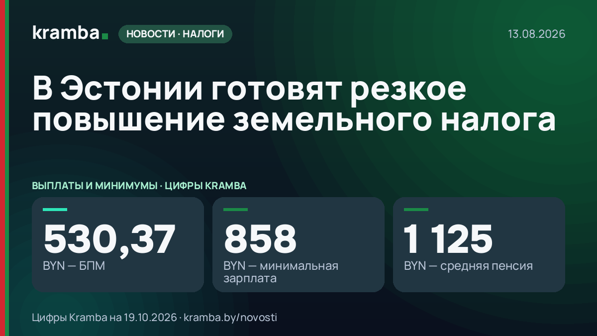 Инфографика Kramba: В Эстонии готовят резкое повышение земельного налога