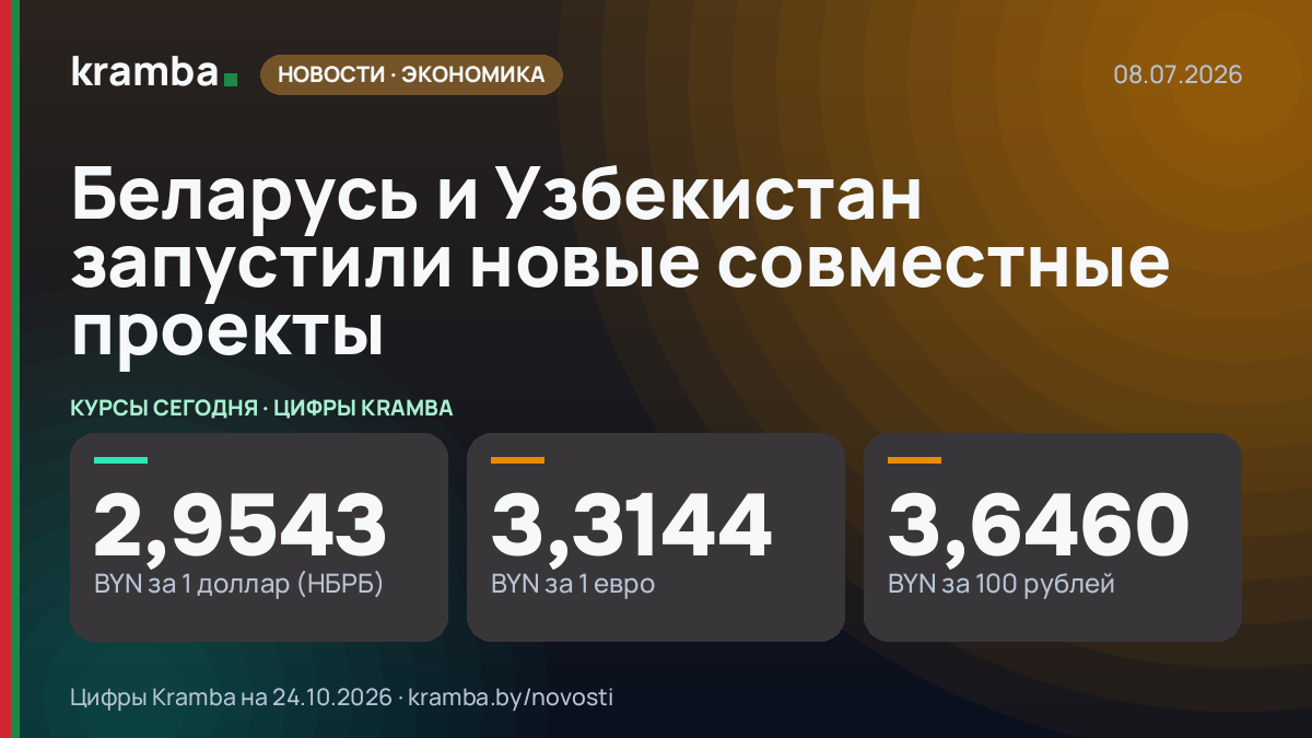 Инфографика Kramba: Беларусь и Узбекистан запустили новые совместные проекты