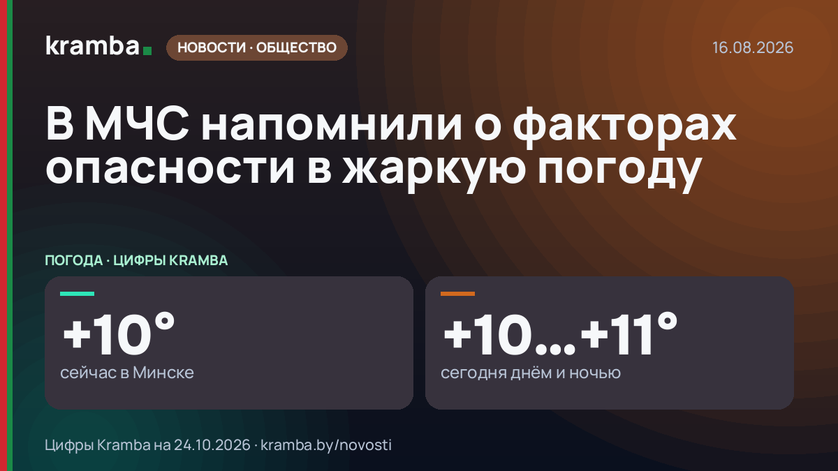 Инфографика Kramba: В МЧС напомнили о факторах опасности в жаркую погоду