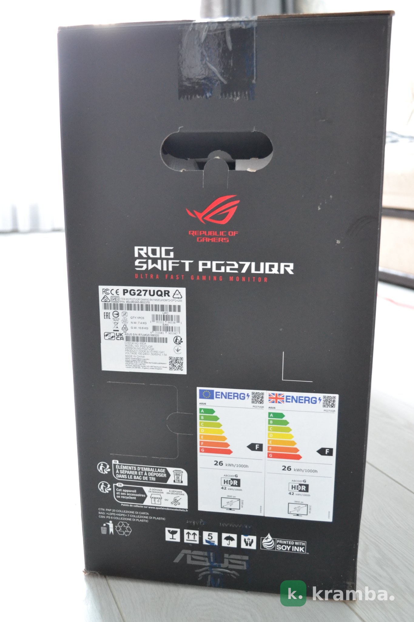 ASUS rog swift pg27uqr (27'', 3840x2160, 160 гц, ips), новый